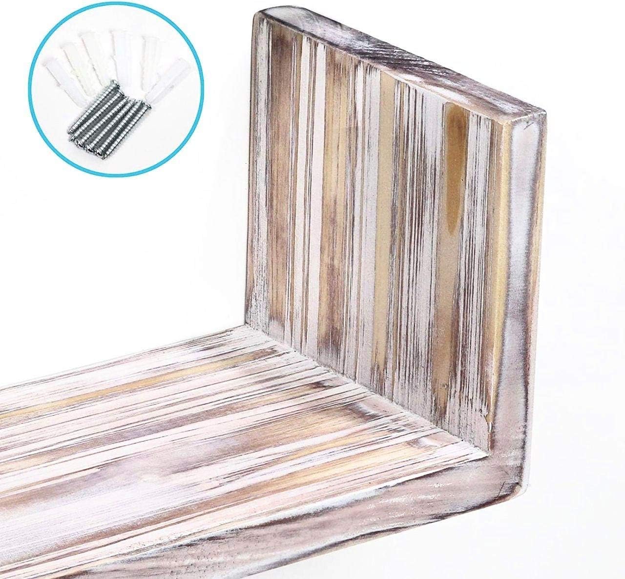 Greenco Set of 3 Floating U Shelves, White Finish: Home & Kitchen