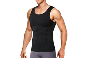 Nebility Compression Shirt Men Tank Tops - Short Sleeve Mens Shapewear Slimming Undershirt Gynecomastia Compression Shirts