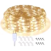 Areful 16.4ft Warm White 3000K Strip Light ETL | Waterproof, connectable up to 12 strips. 50,000hr lifespan. Indoor/outdoor mood lighting for home, patio, Christmas.