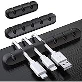 SOULWIT 3 Pcs Silicone USB Cable Holder Clips, Self Adhesive - Black | for Desktop Charging Cable, Nightstand, Mouse Cable Wire PC Office Home