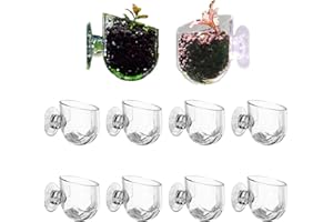 VLSQHNCF 10 Pcs Aquarium Plant Holder, Clear Fish Tank Plant Holder for Aquascape Decoration, Red Worm Feeder, Aquarium Planter Pot with Suction Cup, Betta Fish Tank Accessories Aquariums Decor