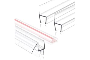 Jgeuyer Frameless Shower Door Seal Set, 4 Pack x 39" HDM Glass Shower Door Bottom Seal Side Seal Strip Door Sweep for 3/8" Glass, Ultra-Clear Polycarbonate, Stop Shower Leaks Create A Water Barrier