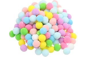 PATIKIL 0.6inch Pom Poms for Crafts, 150Pcs High Elastic Fuzzy Pastel Pom Pom Balls for Art Supplies DIY Creative Craft Mater