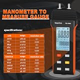 WapoRich RQ-189A Digital Manometer Dual Port Gas Pressure Tester HVAC 11 Units view 3