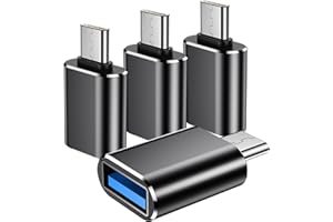 Renmou USB C to USB Adapter Pack of 4 USB C Male to USB 3.0 Female Adapter Compatible with MacBook Pro 2020, iPad Pro 2020, Samsung Notebook 9, Dell XPS and More Type C Devices - Black