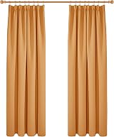 Deconovo Blackout Curtains Pencil Pleat Orange Flame 55x82 Inches