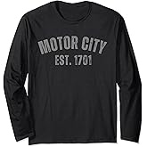 Motor City Est. 1701 Vintage Distressed Detroit Long Sleeve T-Shirt