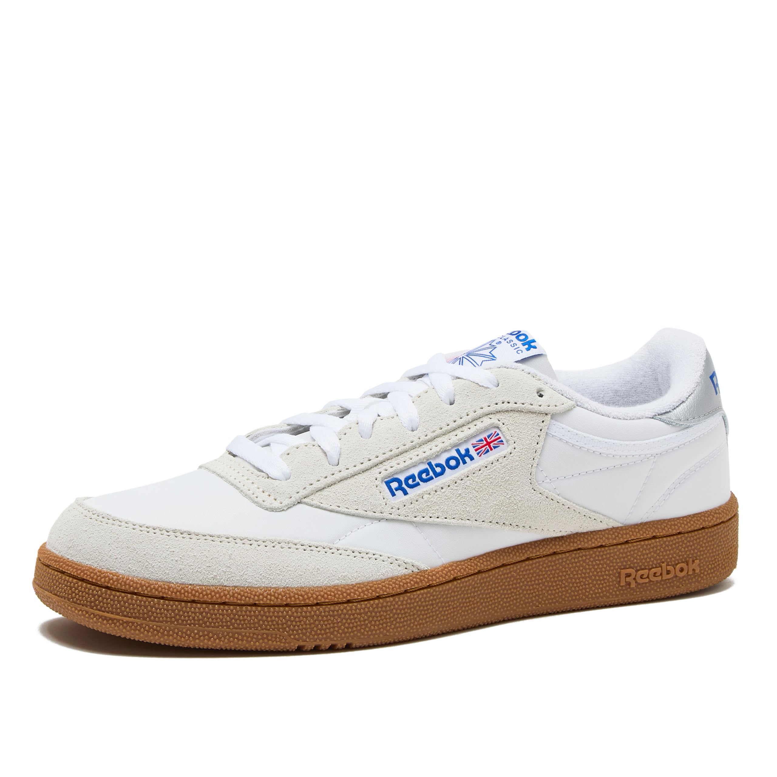 Reebok Club C 85 Mens Tennis Shoes, Casual Fashion White Sneakers for Men, Footwear White/Barely Grey/Gum, 5.5 Image