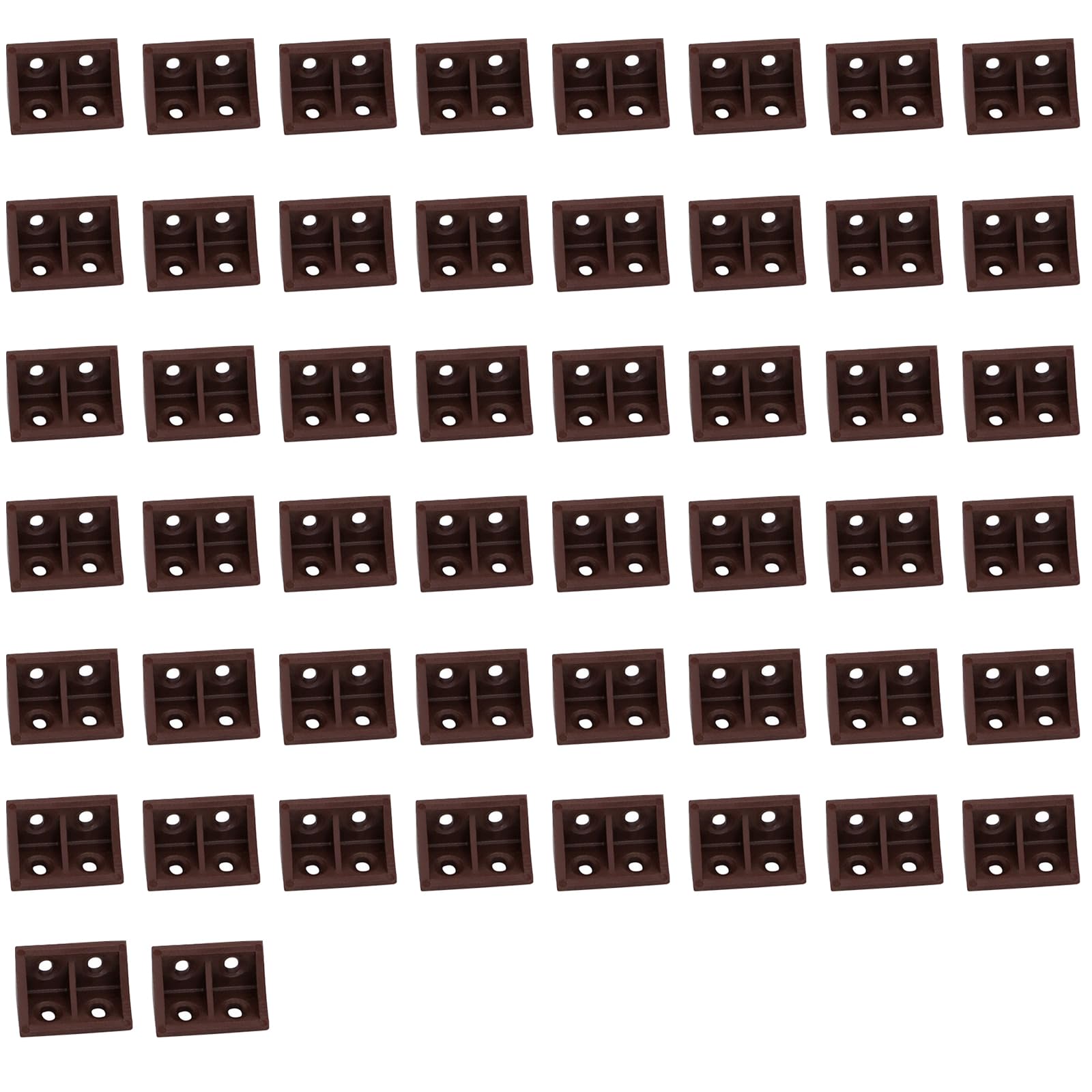 50PCS Plastic Corner Braces,Right Angle Board Holder,Shelf Support Corner Brace,for Furniture Drawers Reinforce,Dark Brown