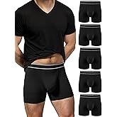 TIICHOO Mens Incontinence Underwear Washable Urinary Leakproof Underwear Cotton Boxer Briefs 100ml Absorbency 5 Pack