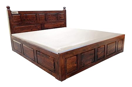 Meera Handicraft Sheesham Wood King Size Storage Bed for Bedroom Stylish | Walnut Finish