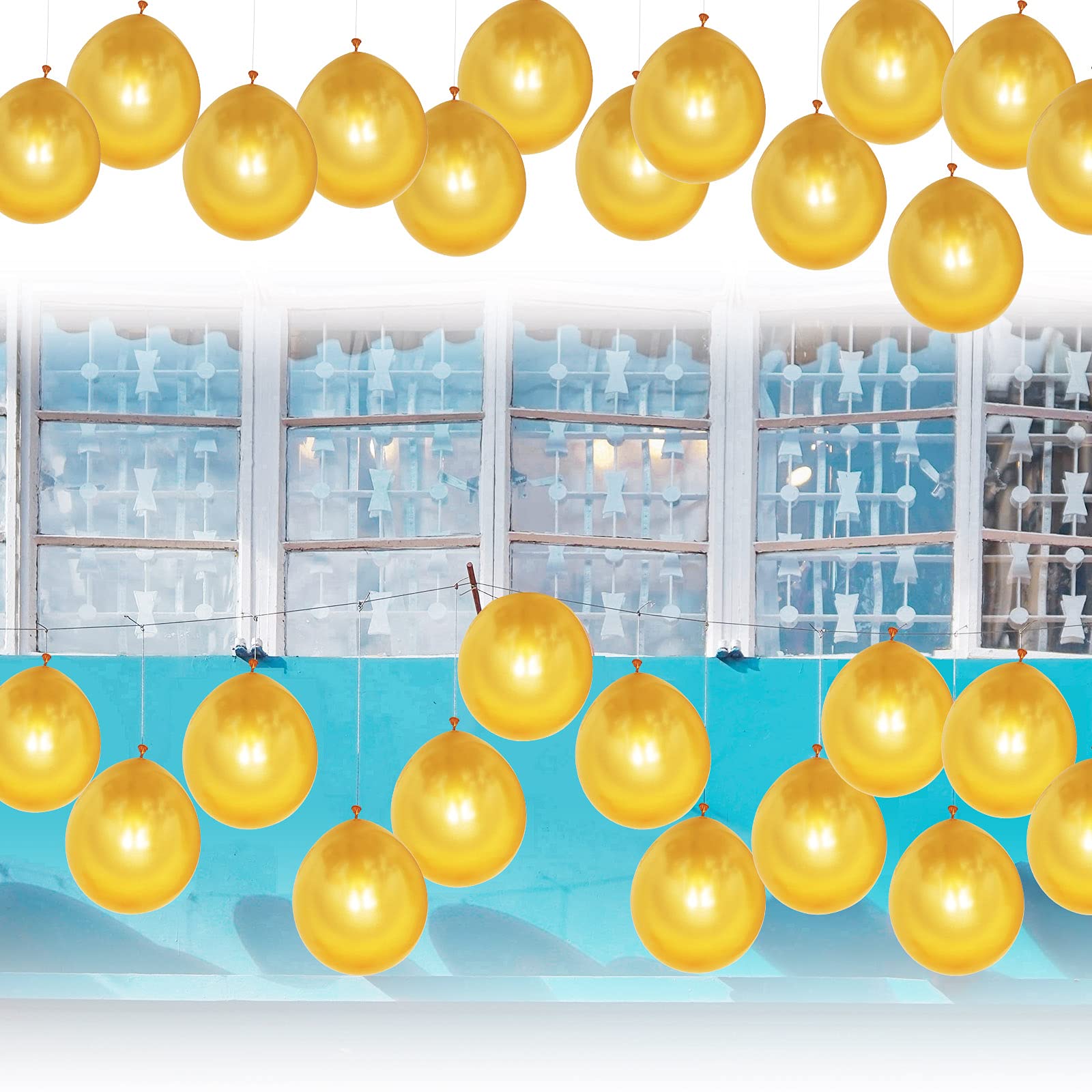 Yisscen Balloons Gold, 100 Pieces Latex Balloon, 12 Inch Helium Balloons, Used for Christmas, Valentine's Day, Wedding Party, Round Balloon Decoration, Balloons Birthday Girl Boy (Gold)
