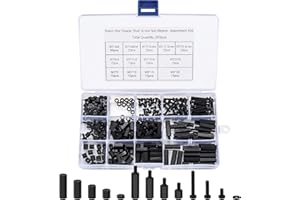 BJBJJIU M3 Nylon Standoffs Kit, 260pcs Male Female Nylon Hex Spacer Standoffs and Screws Nuts Kit, PCB Circuit Board Standoffs, Hex Threaded Pillar Spacer Standoffs Screws for RC FPV Drone Quadcopter