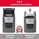 Rexel Optimum Auto Feed 90 Sheet Cross Cut Shredder P-4 34L Bin Black view 2