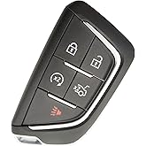 Key Fob Case Shell Fit for 2020-up Cadillac CT5 CT6 XTS XT4 XT5 ATS 5 Buttons Keyless Entry Remote Key Housing Replacement (1)