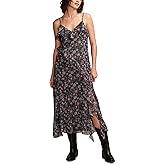 Lucky Brand Womens Lucky Brand Women's Ruffle V Neck Midi