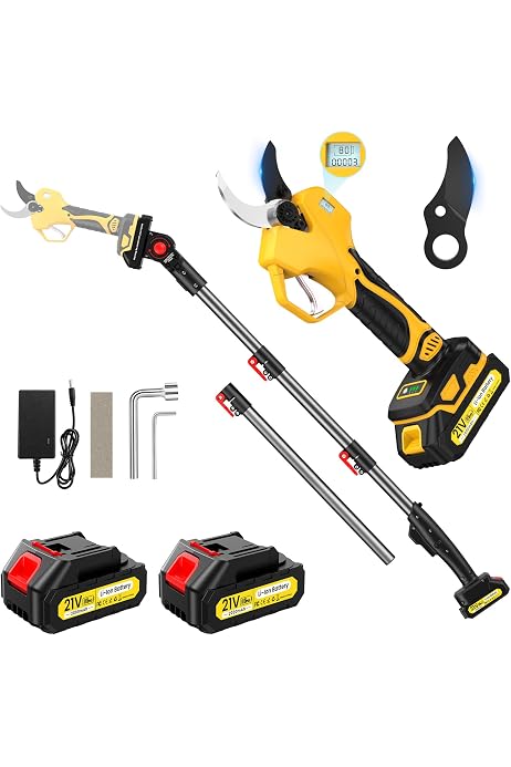 Cordless Pole Pruner JOVANT 2 in 1 20V Electric Pruning Shears With 
