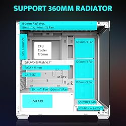 darkFlash ATX Mid-Tower PC Case, Pre-Install 4 PWM
