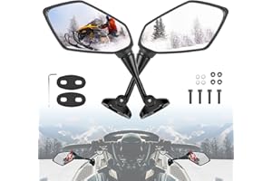 KEMIMOTO Snowmobile Side Mirrors Hood Mounted Rear View Mirror Clear Snowmobile Rearview Mirrors Compatible with Polaris Ski-