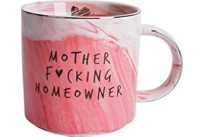 Hendson Housewarming Gifts for Women - First Home House Gifts For New Home Owner - Funny First Time House Warming Gift Ideas - Mother Homeowner - Pink Marble Mug Presents, 11.5oz Coffee Cup