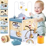 Airlab Wooden Activity Cube 6 in 1 Montessori Toys for 12 Months+ view 1