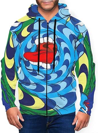 Amazon.com: Santa Cruz Screaming Hand Men's Midweight Hooded Zip Front Sweatshirt: Clothing