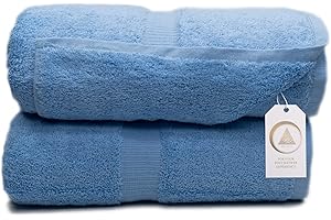 ZENITH LUXURY TOWEL Zenith Luxury Bath Sheets Towels for Adults - Extra Large 40X70 Inch, 600 GSM, Oversized Bath Towel, Bath Sheets, XL Towel 100% Cotton. (2 Pieces of Bath Sheet, Sky Blue)