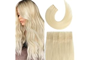 Tape in Brazilian Human Hair Extensions 100% Remy Human Hair Glue in Extensions Balayage Seamless Silky Straight Skin Weft Ha