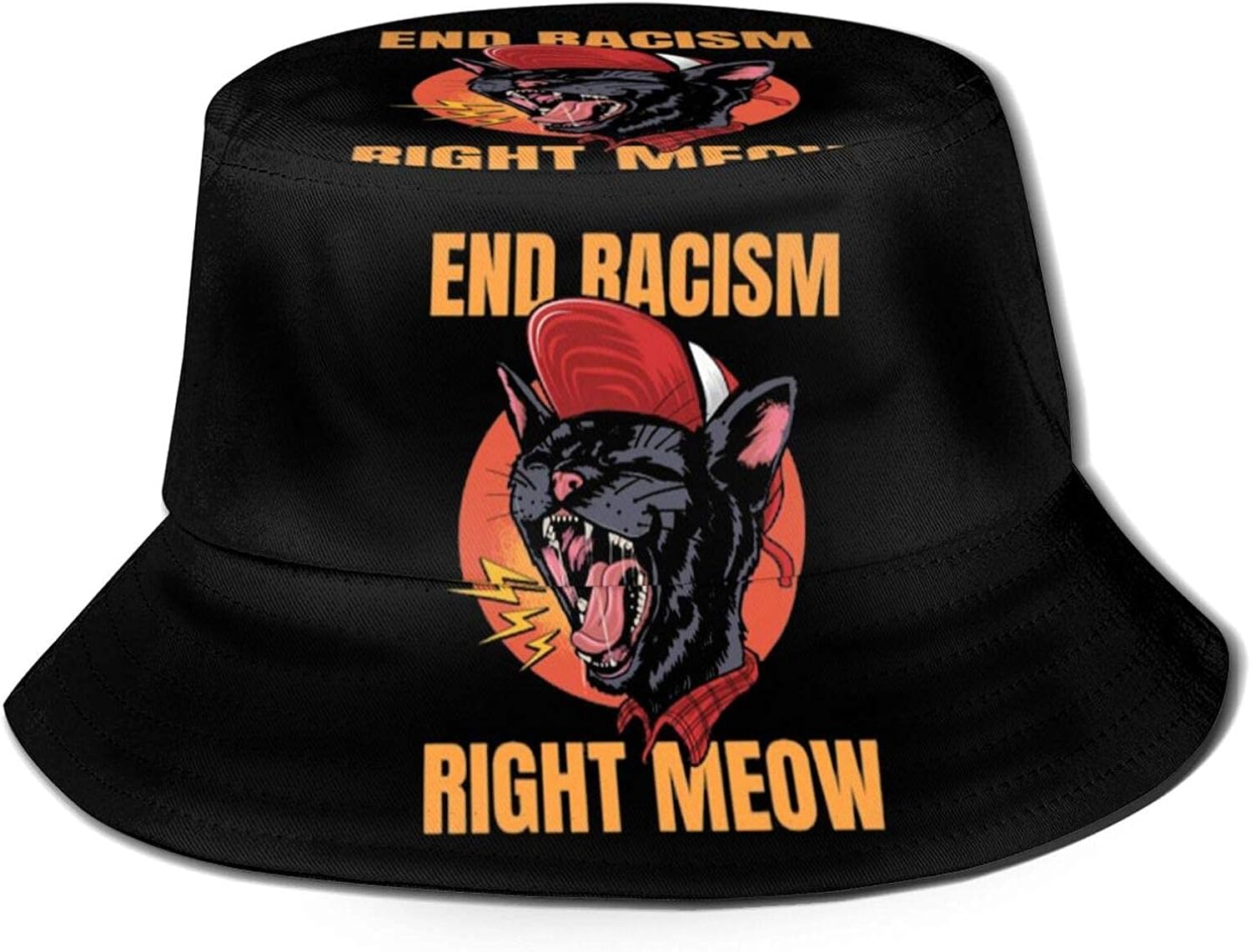 DJNGN End Racism Bucket Hat Unisex Sun Hat Summer Packable Fisherman