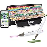 AEDAGA 280 Colors Alcohol Markers with Free App, Dual Tip Art Markers with Kickstand Case for Artists Adults,Alcohol Based Marker for Coloring Painting Sketching and Drawing, Great Gift