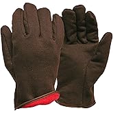 True Grip Brown Jersey Insulated Cold Weather All Purpose Gloves | Fleece Lining