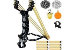 RCZZSUWE Professional Slingshots Set for Hunting, Catapult Hunting & Shooting Slingshot for Adult, High Velocity Tactical Wrist Sling Shot with Ammo Balls,Replacement Rubber Bands,Target