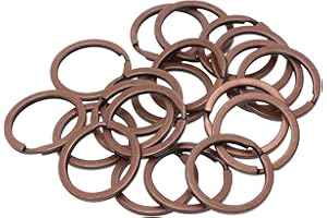 Tupalizy Round Flat Key Chain Ring Metal Split Dog Tag Keychain Ring for Home Car Keys Attachment,Arts Crafts and Belt Lanyards, 20PCS (Copper)