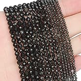 Song Xi 180pcs 2mm Natural Obsidian Gemstone Beads Faceted Round Loose Stone Beads for Jewelry Making