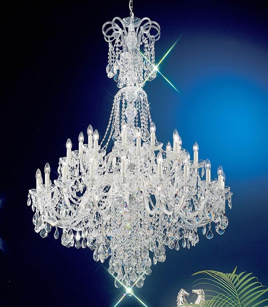 Classic Lighting 8265 CH S Bohemia, Crystal All Glass, Chandelier, 54" x 54" x 72", Chrome
