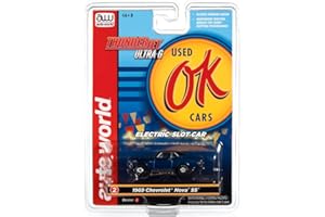AW AUTO WORLD Auto World Thunderjet OK Used Cars 1969 Chevrolet Nova SS (Blue) HO Scale Slot Car