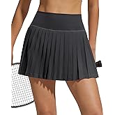 G4Free Chillwhisp Pleated Tennis Skirts for Women - 15" Athletic Seamless High Waisted Skort Built-in Shorts with Pockets
