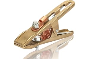 DAUERHAFT 500A Ground Clamp Welding, Brass A-shape Ground Welding Earth Clamp, Welder Earth Ground Cable Copper Grip Clip Clamp for Welding Machine