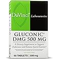 DAVINCI Labs Gluconic DMG 500 mg - Dietary Supplement to Support Endurance and Immune System Function - with 500 mg N,N-Dimethylglycine per Tablet - Vegetarian - Gluten-Free - 60 Chewable Tablets