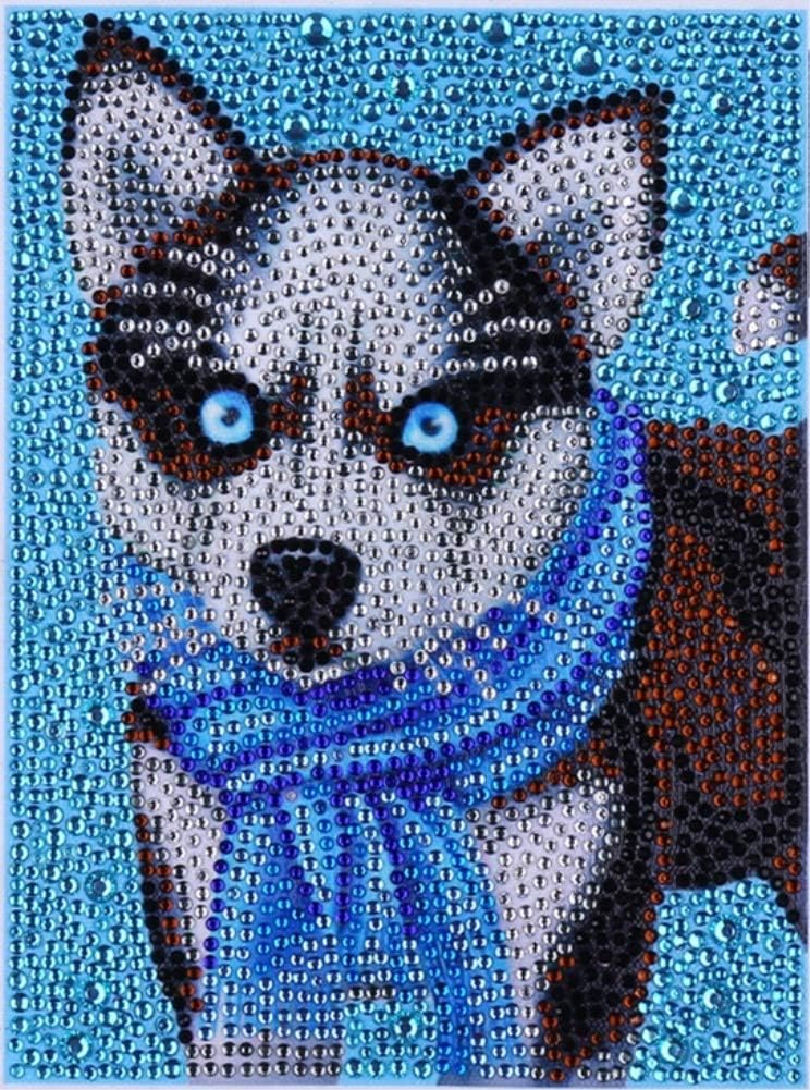 ZSNUOK 5D DIY Diamond Painting by Number Kit for Mothers Day Gifts, Full Special Shaped Drill Embroidery Arts Craft Mosaic Making Supplies Paint with Diamonds for Home Wall Decor Cute Dog 8X10 inch