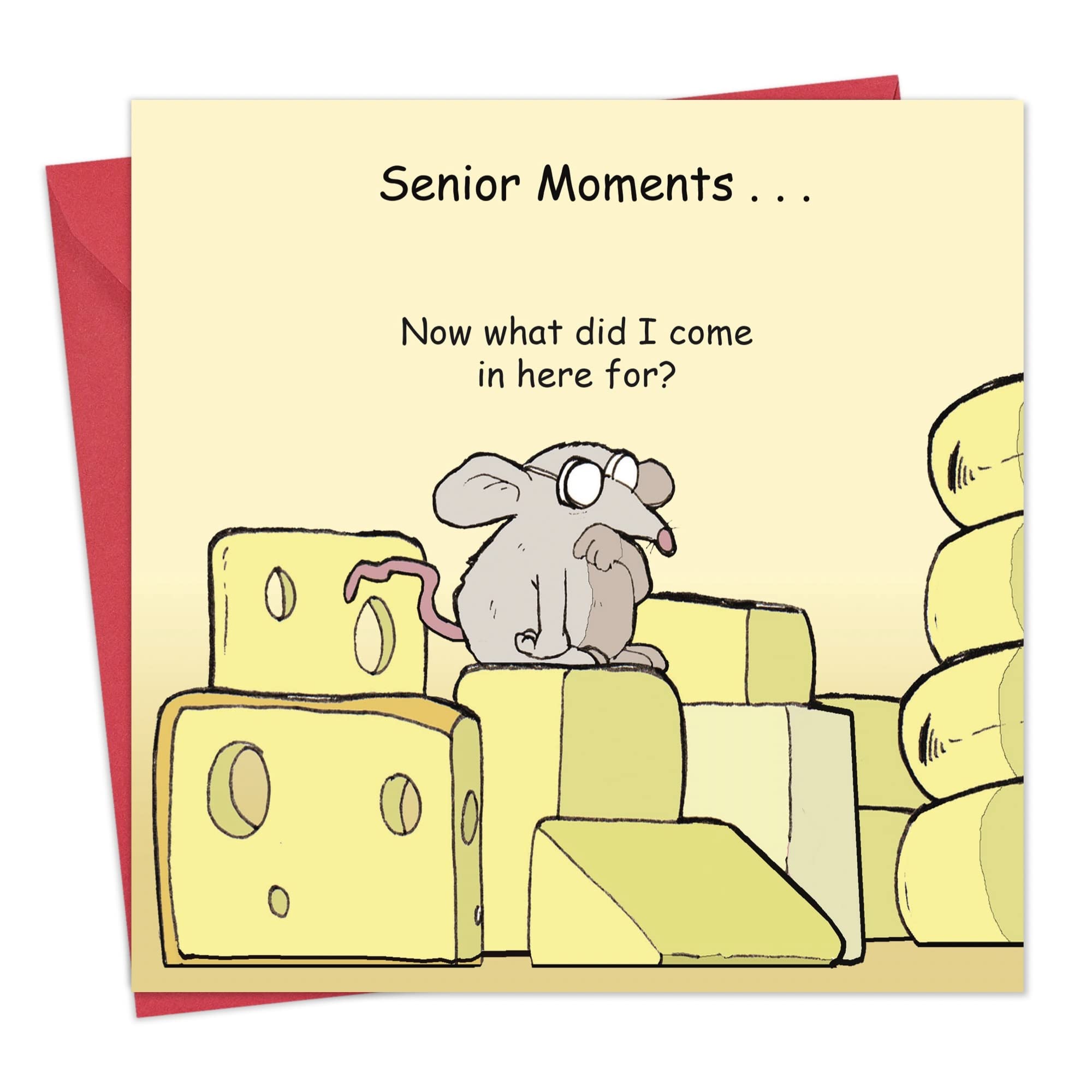 Twizler Funny Card with Mouse and Cheese - Blank Inside - Humour Happy Birthday Card - Anniversary - Get Well Soon - Good Luck - Goodbye - Retirement - Fathers Day