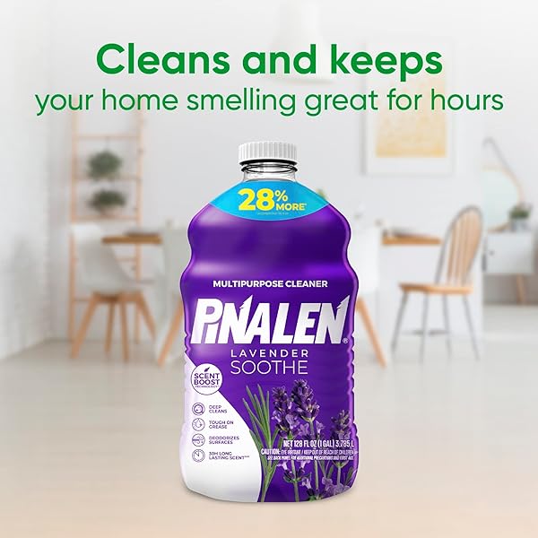 PINALEN MAX AROMAS MULTIPURPOSE CLEANER – LAVENDER SOOTHE SCENT – 128 FL OZ – ALL PURPOSE CLEANER FOR KITCHEN, BATHROOM, FLOORS & SURFACES