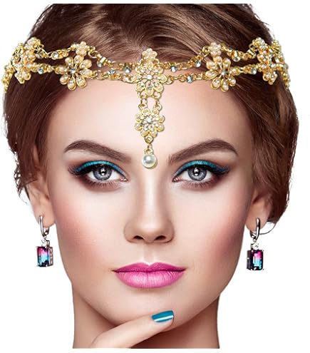 Amazon.com : Girls Belly Dance Hair Hoop Indian Gold Plated Dance