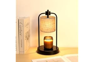 FullyCare Candle Warmer Lamp Electric with Timer: Wax Melts Warmer - Dimmable Candle Wax Warmer Electric Candle Warmer with Replacement Bulbs, Bedroom Home Decor Compatible with Various Candles-Linen