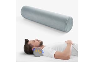 Zmarthumb Cervical Neck Roll Pillow, Round Foam Bolster Pillow, Cylinder Pillows with Washable Zippered Cover for Bed, Legs, Back, Yoga, Travel, Home, Office, 4.7 Inch Diameter x 17 Inche Length