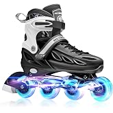 METROLLER Inline Skates for Girls and Boys, Women Adults | Hard Shell Sizes Adjustable with Light Up Wheels, Beginner Skates for Kids