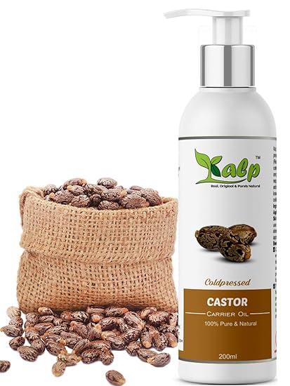 Kalp Cold pressed, Castor oil for hair growth, 100% Natural, Moisturizing & Healing For Dry Skin, Beard and Eyelashes, Paraben Free and No Mineral Oil (200ML)