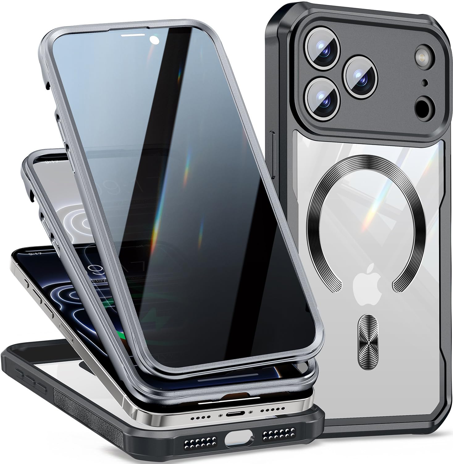 Photo 1 of [CD Loop+Privacy Screen Protector]Magnetic Case for iPhone 17 Pro Case,[Military Grade Protection] Anti-peep Privacy Screen Double Sided 9H Glass Compatible with MagSafe Case for iPhone 17 Pro