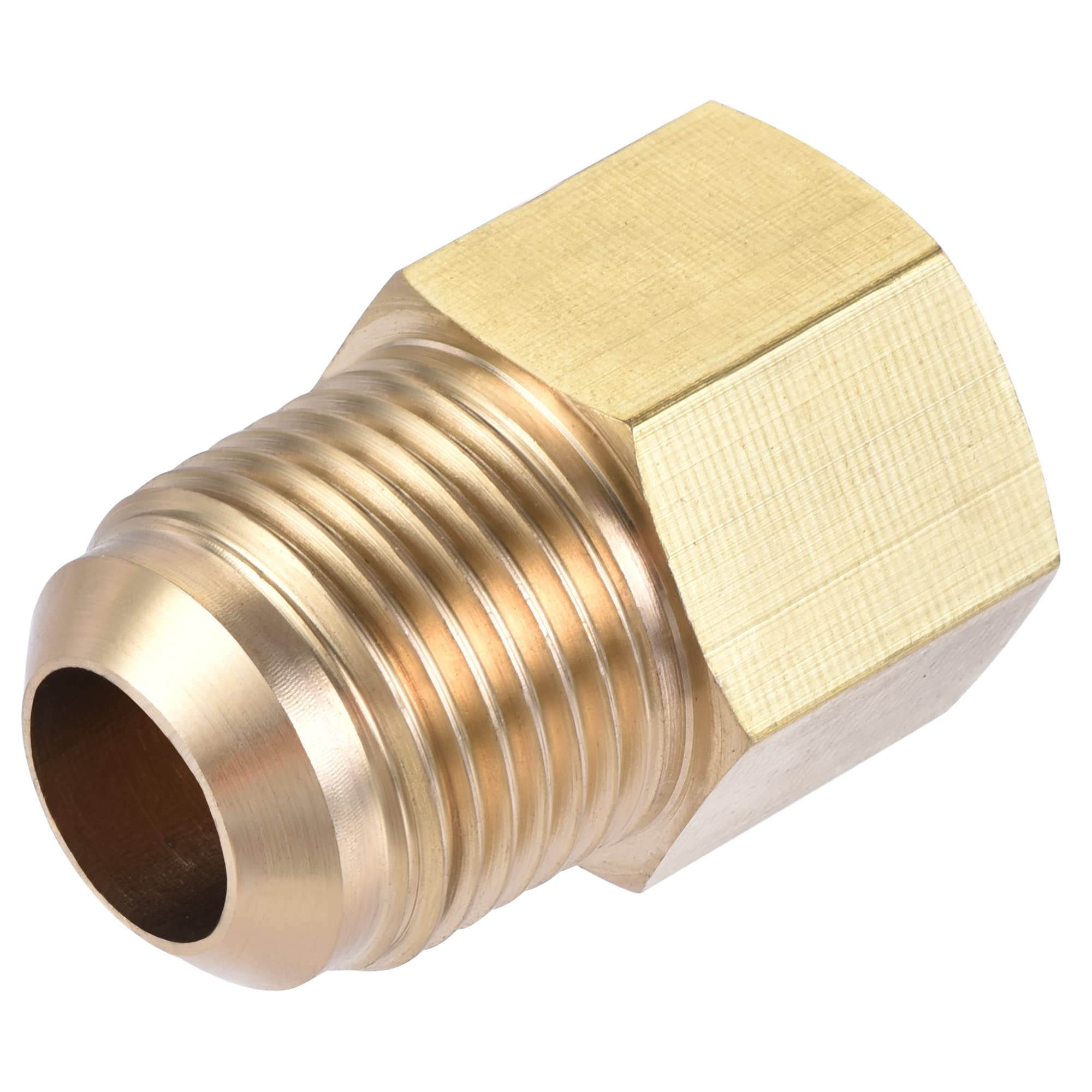 sourcing map Brass Pipe Fitting, 1/2 SAE Flare Male 3/8 SAE Female Thread, Tubing Adapter Connector, for Air Conditioner Refrigeration