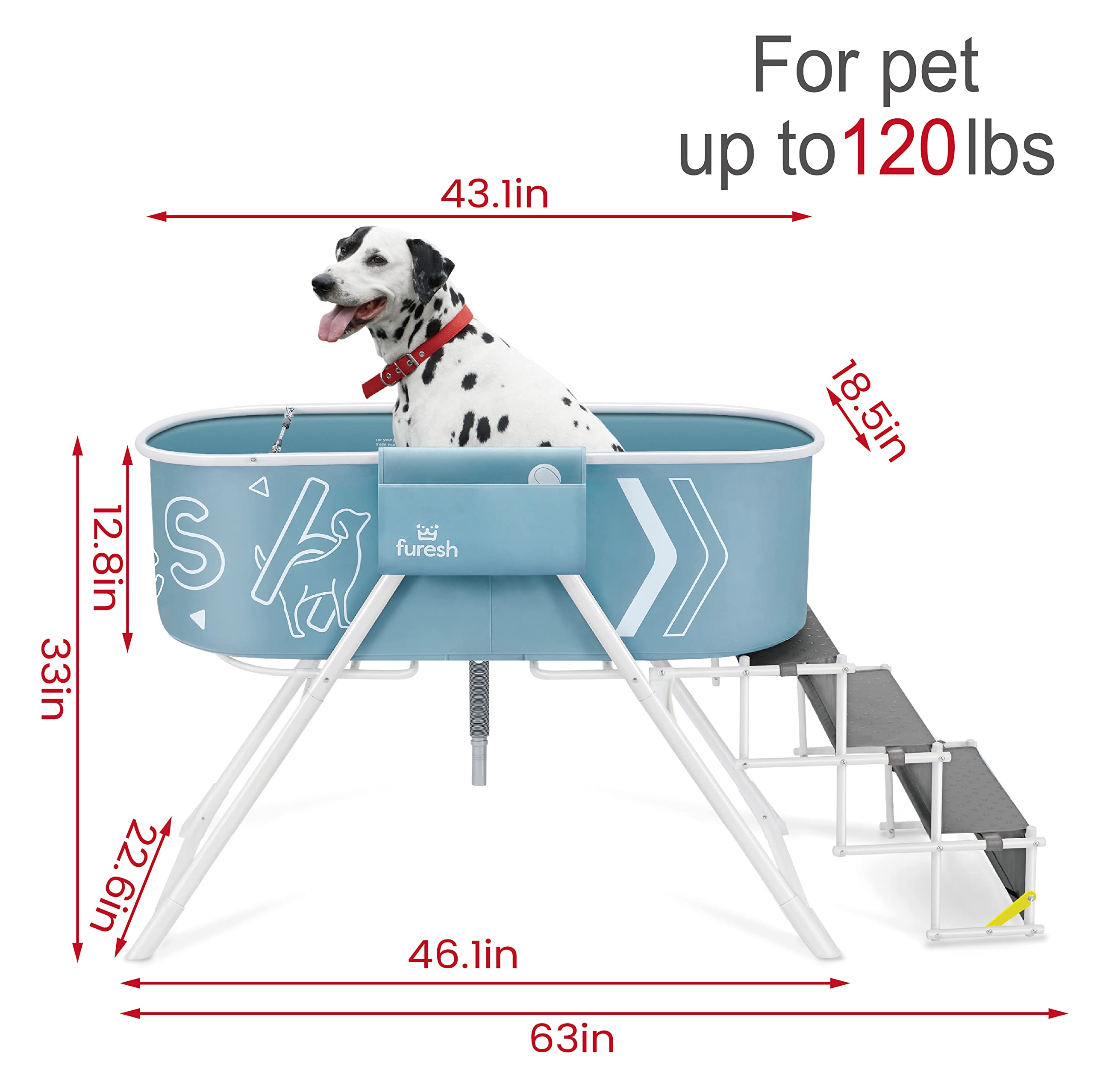 Mua Big Dipper Dog Bath Tub with Stairs, Elevated Portable Foldable ...